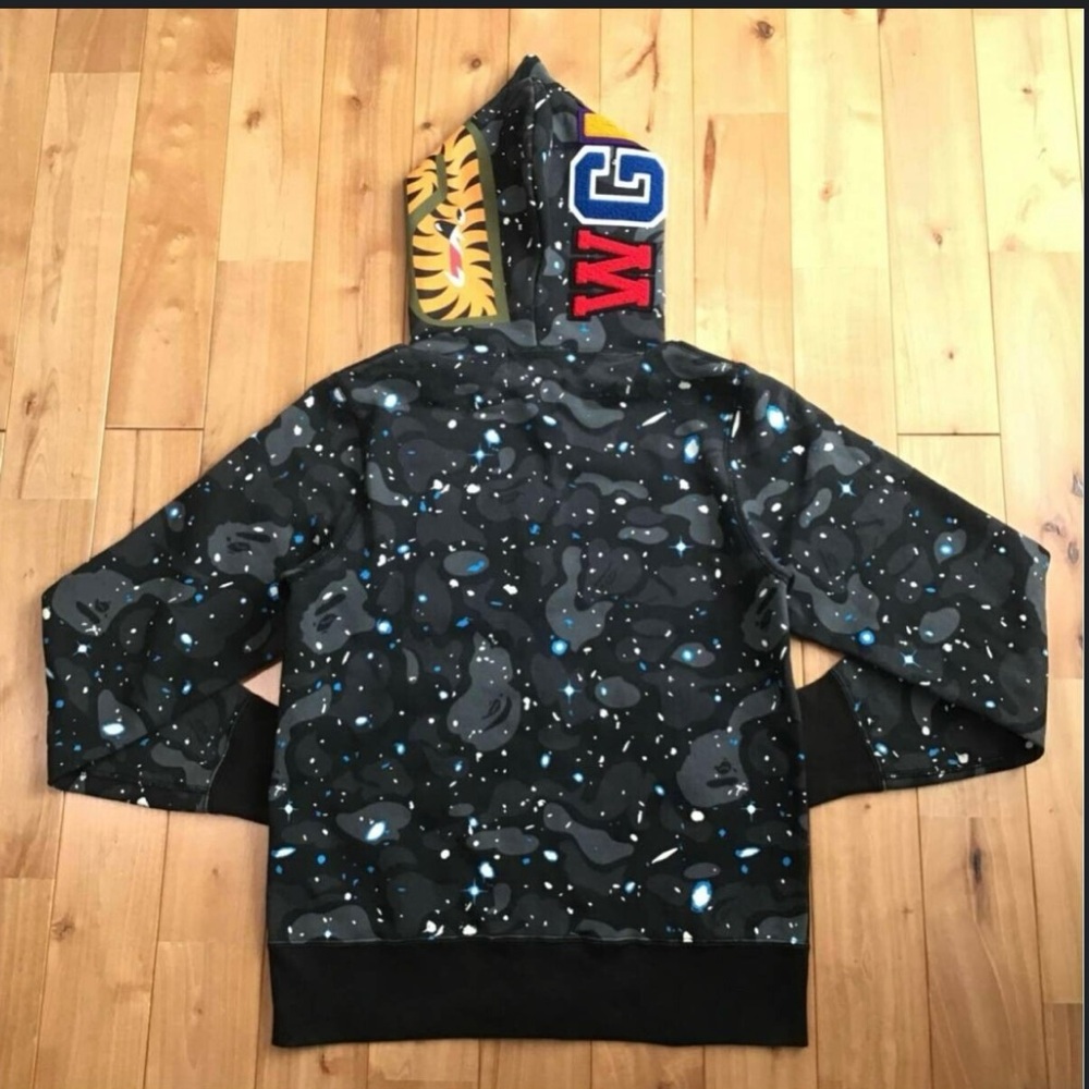Bape glow in the dark galaxy jacket. Single hood medium brand new with tags